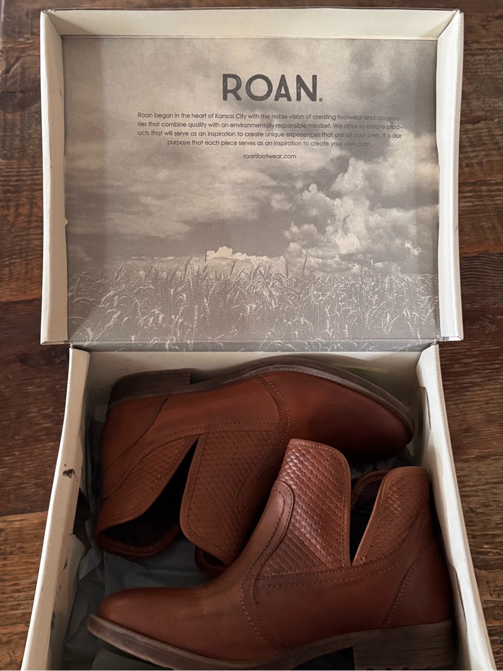 Roan Brown Leather Slip-On Boots